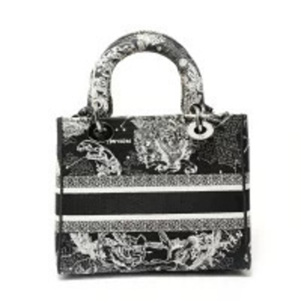 Christian Dior Zodiac Lady D Lite Canvas Handbag Black